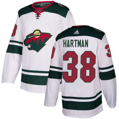 Adidas Minnesota Wild #38 Ryan Hartman White Road Authentic Stitched NHL Jersey Men's